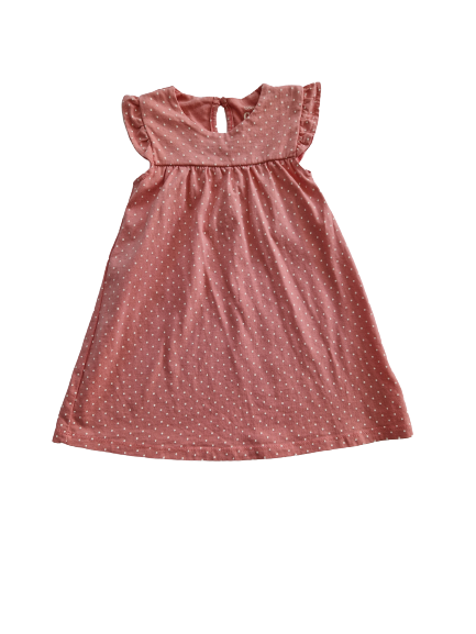 Robe rose petit pois blanc 18 mois