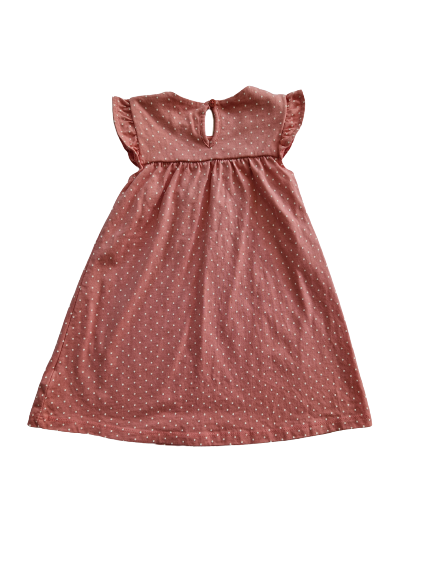 Robe rose petit pois blanc 18 mois