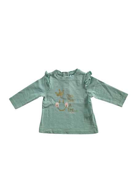 Tee-shirt vert manches longues 3 mois