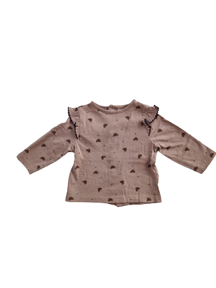 Tee-shirt marron manches longues 3 mois