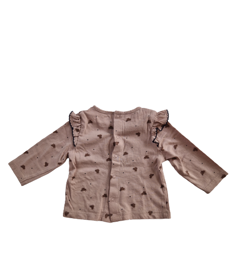 Tee-shirt marron manches longues 3 mois
