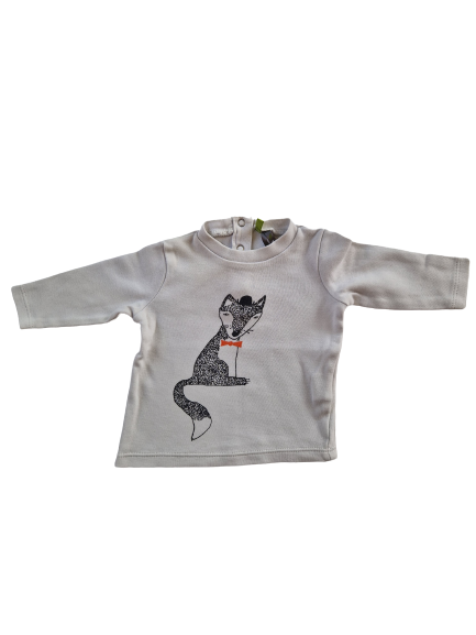 Tee-shirt blanc manches longues 3 mois