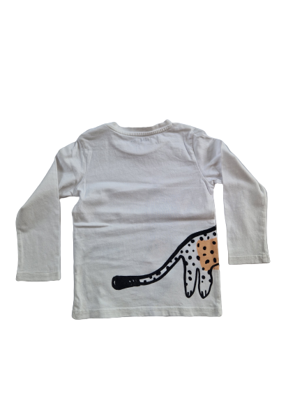 Lot de deux tee-shirts orange et blanc manches longues 12 mois
