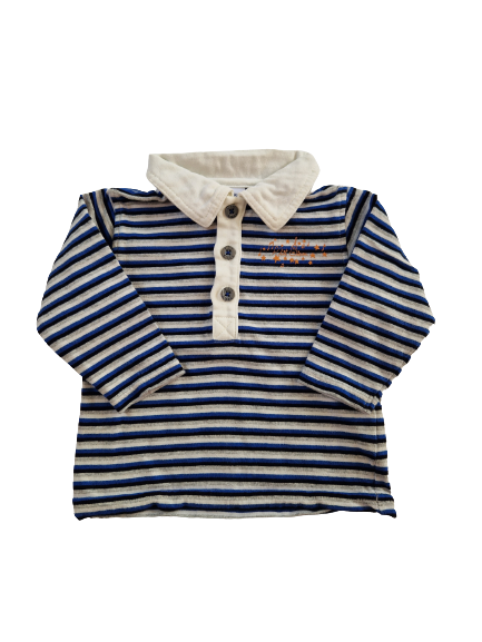 Polo rayé manches longues 6 mois