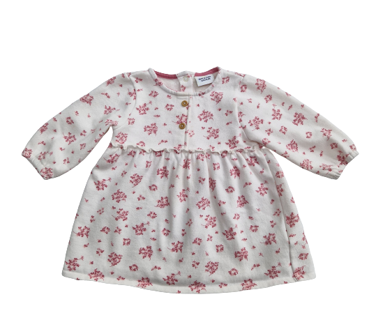 Robe en molleton fleurie 12 mois