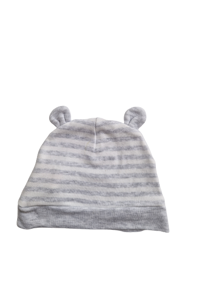 Bonnet rayé gris 18 mois