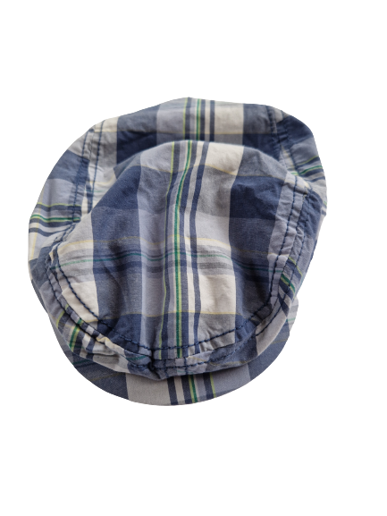 Casquette plate rayée bleu 3-6 mois