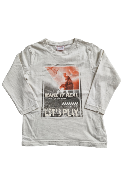 Tee-shirt écru manches longues 4 ans