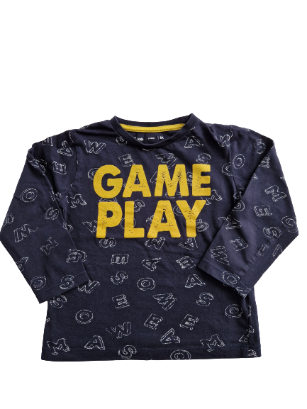 Tee-shirt bleu manches longues 6 ans