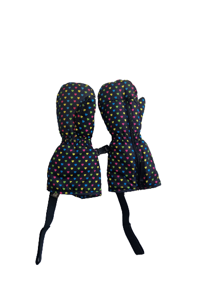 Moufle noir imprimé cœur 24 mois