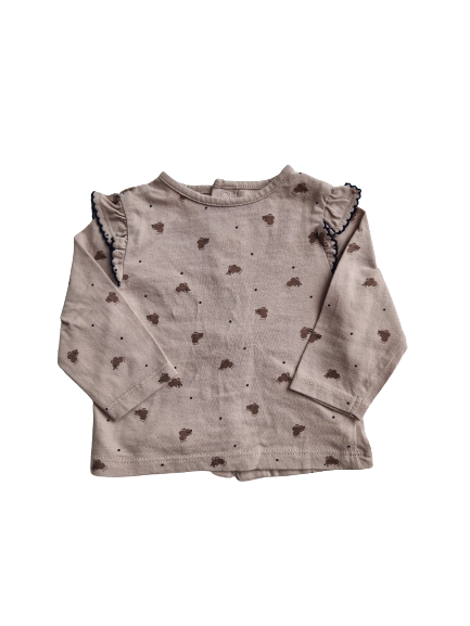 Tee-shirt marron manches longues 3 mois