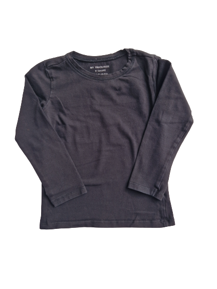 Tee-shirt noir manches longues 3-4 ans