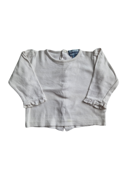 Tee-shirt blanc manches longues 6 mois