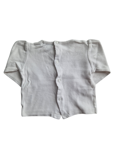 Tee-shirt blanc manches longues 6 mois
