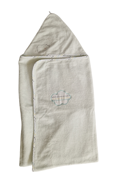 Cape de bain verte coton 80x80