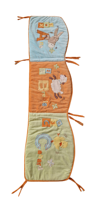 Tour de lit orange / bleu / vert  180X40 cm