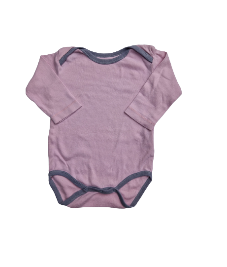 Lot de deux bodys gris et rose 12 mois