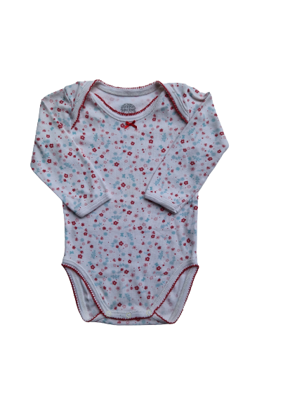 Body blanc fleuri 12 mois