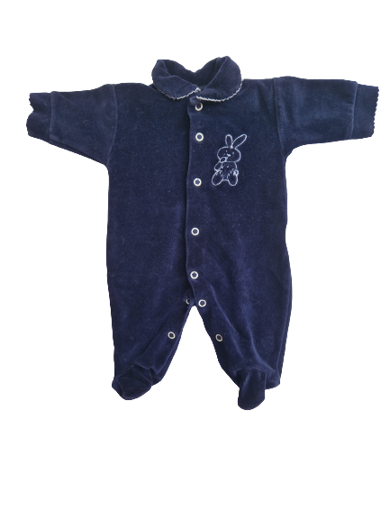 Pyjama bleu en velours naissance