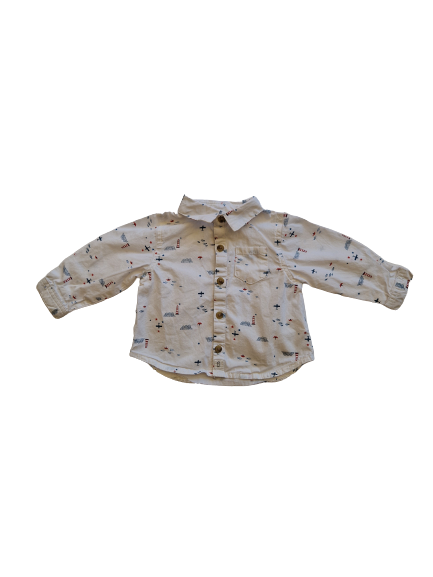 Chemise blanche imprimé 3 mois