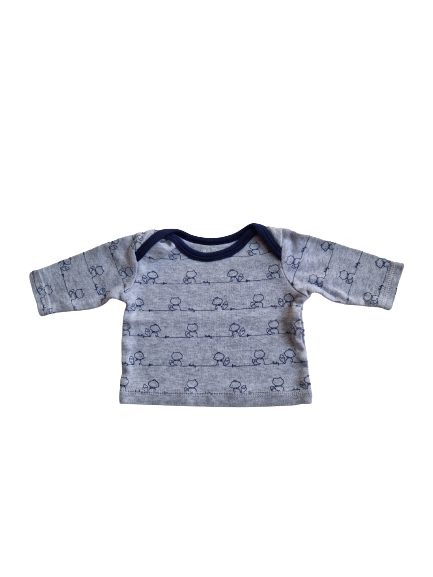 Tee-shirt gris manches longues naissance