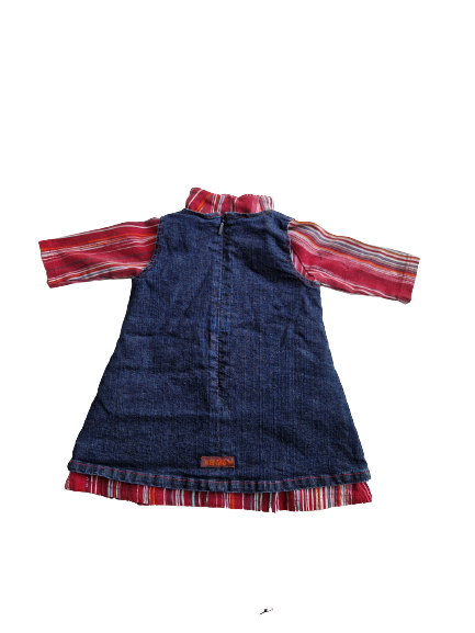 Robe jean et tee-shirt manches longes rayé 3 mois