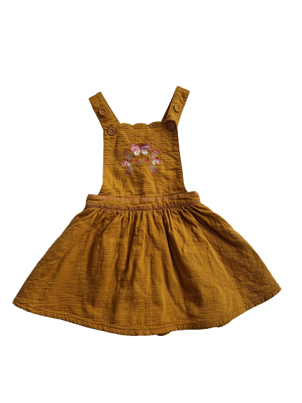 Robe moutarde avec broderie 12 mois