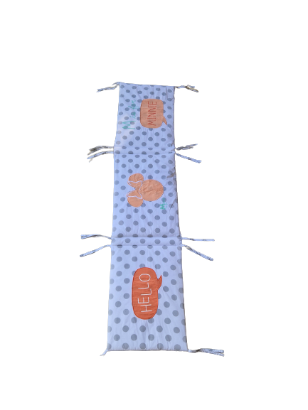 Tour de lit blanc à pois gris Mickey 171X38 cm