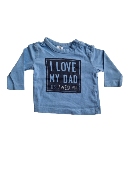 Tee-shirt bleu manches longues naissance