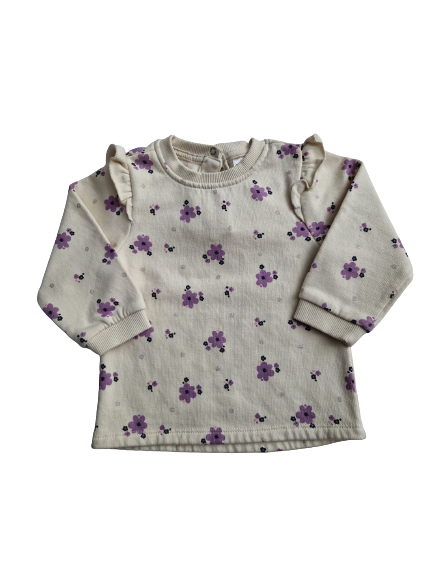 Sweat crème imprimé fleurs 12 mois