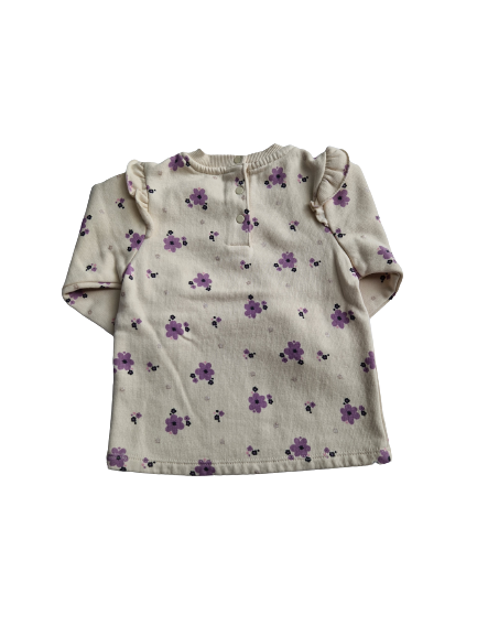 Sweat crème imprimé fleurs 12 mois
