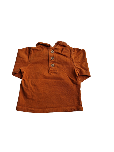 Tee-shirt orange manches longues 6 mois
