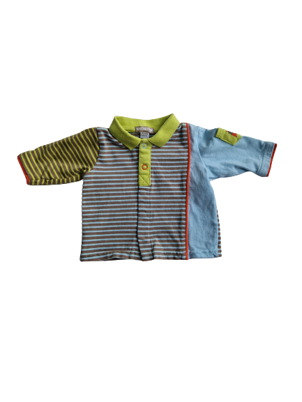 Polo rayé manches longues 1 mois