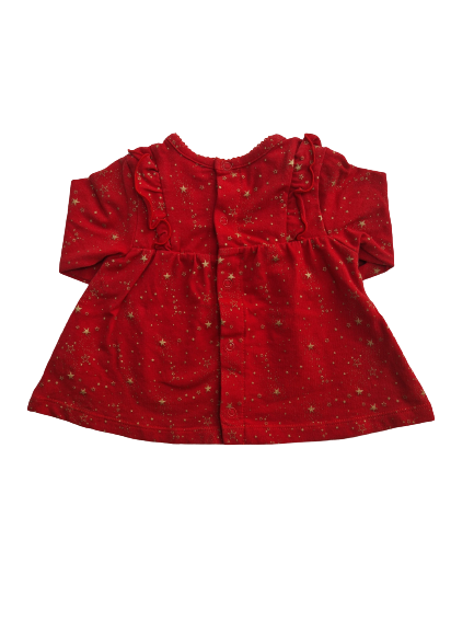 Tunique de fête manches longues imprimé fêtes  1 mois