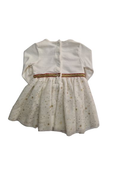 Robe body écru en tulle pailleté étoiles 1 mois