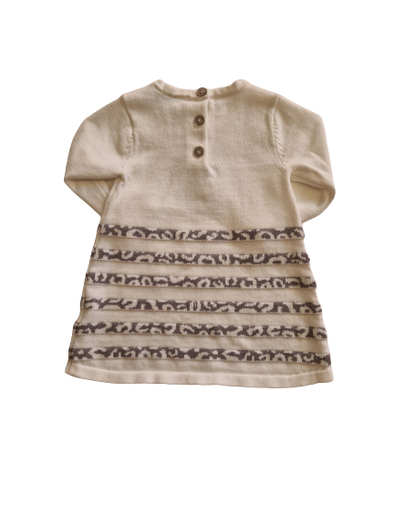 Robe écru en tricot broderie marie Aristochat 9 mois