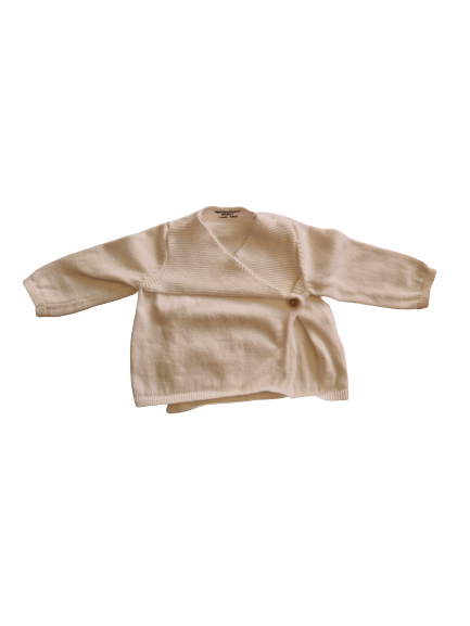 Gilet brassière écru en tricot 1 mois