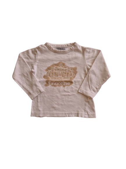 Tee-shirt écru manches longues 12 mois