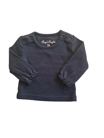 Tee-shirt noir manches longues 1 mois