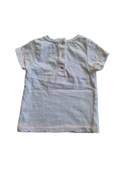 Tee-shirt blanc fantaisie fruits 9 mois