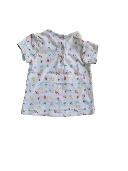 Tee-shirt blanc imprimé 3 mois