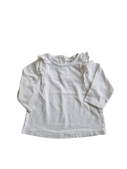 Tee-shirt blanc manches longues 9 mois