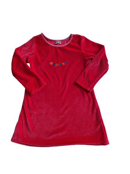 Robe rose fuchsia en velours 24 mois-3 ans