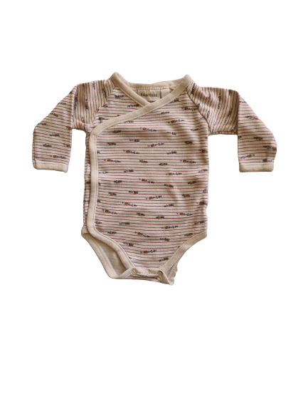 Body blanc rayé rouge et bleu 12 mois