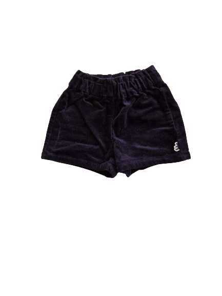 Short bleu foncé en velours côtelé 3 mois