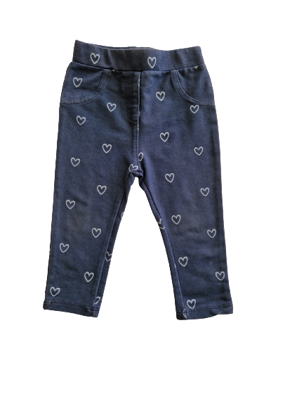 Jegging bleu motif cœurs 18 mois