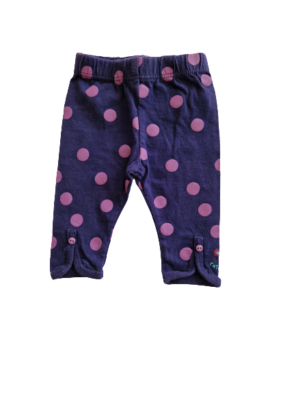 Legging bleu à pois violet 1 mois