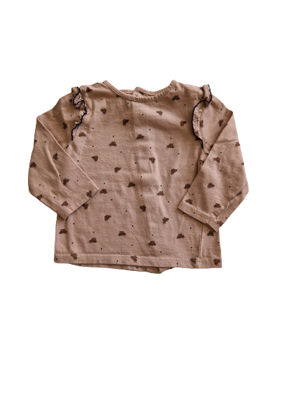Tee-shirt marron manches longues 12 mois