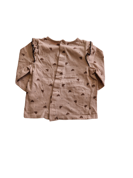 Tee-shirt marron manches longues 12 mois