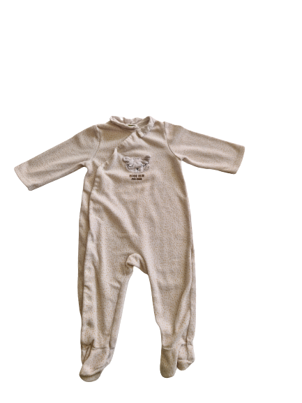 Pyjama en velours blanc à pois jaune 12 mois